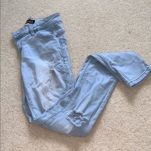 Light wash ripped denim jeans